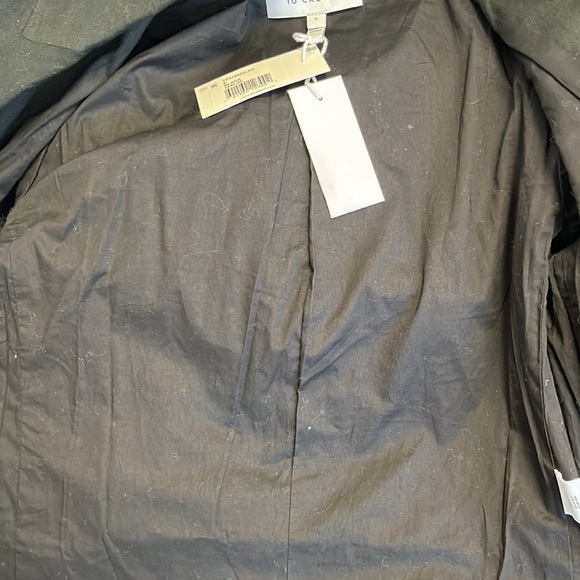 $800 NWT* Derek Lam 10 Crosby Black Harrison Belted Blazer Mid-Length Linen 6 - Picture 11 of 12